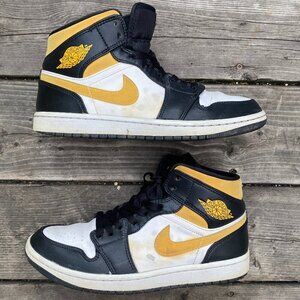 Nike Air Jordan 1 Mid White Pollen Black Size 8.5